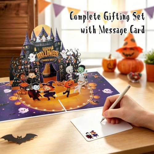 D24TIME Spooky Happy Halloween Pop Up Card for Kids Grandkids