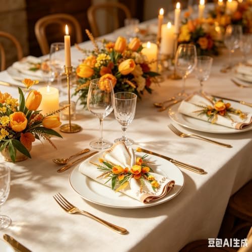 12 Pcs Fall Thanksgiving Napkin Rings Artificial Yellow Flower Golden Wheat Green Leaf Orange Autumn Foliage Wreath Napkin Ring Holder Buckles for Autumn Harvest Family Birthday Party Table Supplies