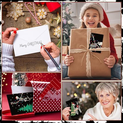 Motiskyy 24 Kit Skeleton Christmas Cards with Envelopes Kit Bulk