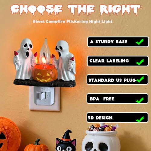 Torch Ghost Plug‑in Wall Night Light, Flickering Campfire Figurine Lamp
