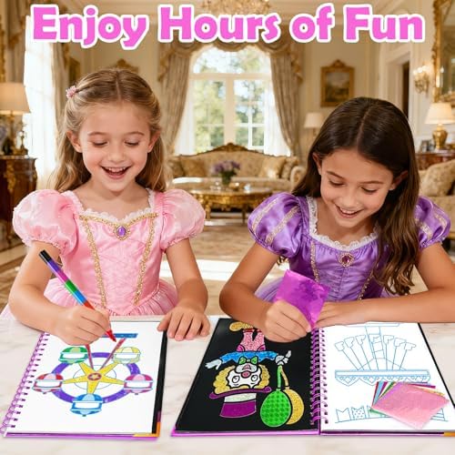FUNNYB&G Foil Art Craft Kit for Kids, Sparkly Birthday Gift Toy for Girls