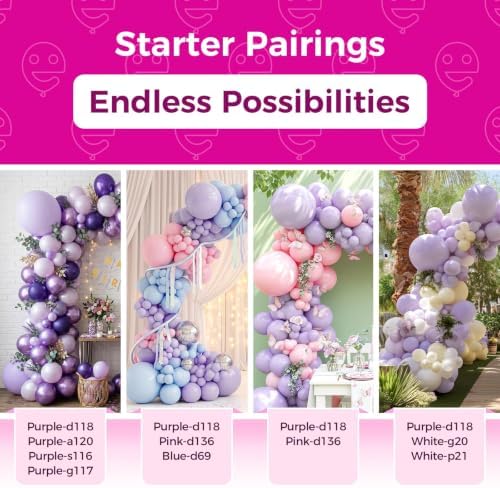 Bezente Pastel Purple Latex Round Helium Party Balloons 100 Pack 12 inch