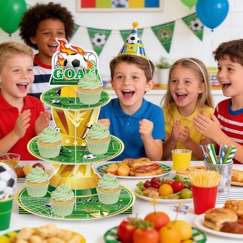 Soccer Party Decorations Soccer Cupcake Stand Sports Cake Topper Supplies