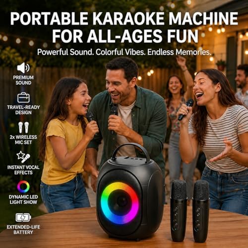Kinglucky Karaoke Machine for Kids & Adults,Portable,Gifts for Loved One