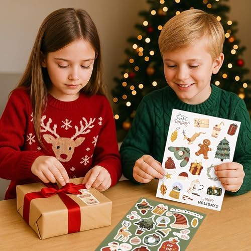Fun Christmas Stickers for Kids - Large Set of 400 Holiday Stickers