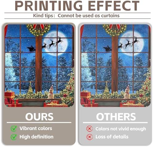 Fabric 12x8ft Christmas Window Photography Backdrop Winter Banner