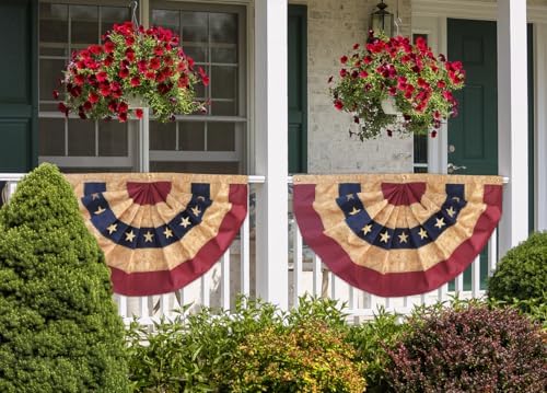 Briarwood Lane 4th of July Bunting 48" X 24 Tea Stained Patriotic For 4th of July Bunting