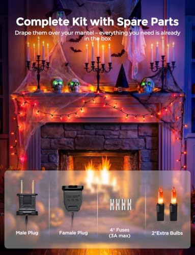 Brightown 40Ft Orange Halloween Fall Lights for Outdoor Indoor Decorations