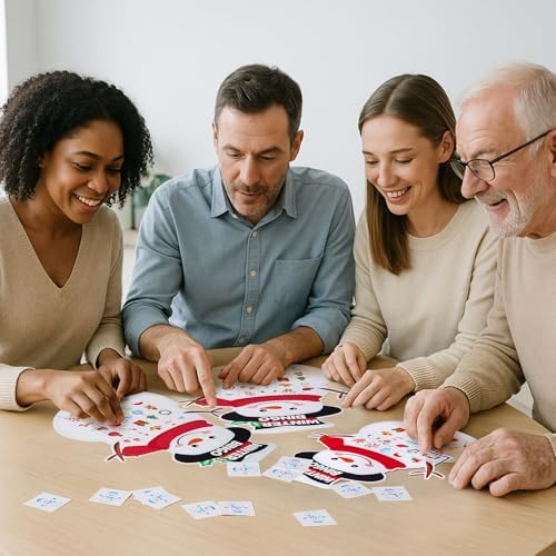 Blosssound Snowman Christmas Bingo Game for 24 Players, Holiday Party