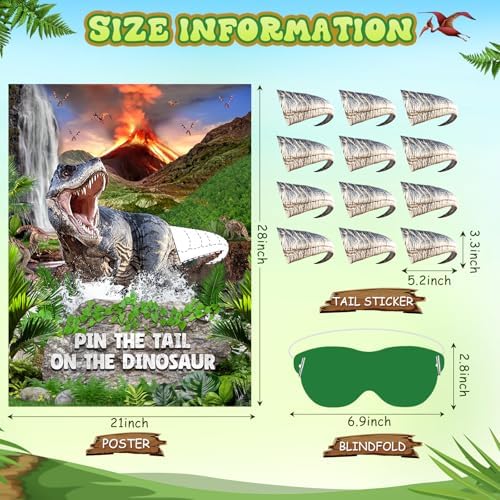 Faccito Pin Tail on Dinosaur Birthday Games Dinosaur Party Decorations