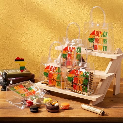 Aliceset 24 Pcs Clear PVC Gift Bags with Handles, Party Favor Bags