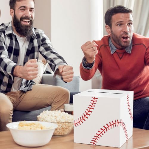 Hxezoc Baseball Card Box Sports Party Favors Post Box Cardboard Receiving Money Holder for Baseball Theme Wedding Reception, Baby Showers, Anniversary, Birthday Party, Table Centerpiece Decorations