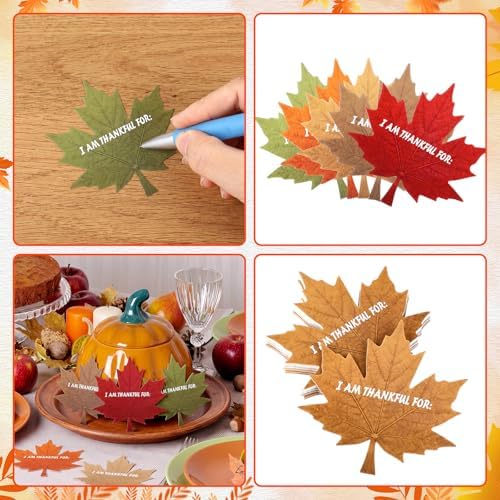 Fullhawl 100 Pcs I Am Thankful for Cards Thanksgiving Leaves