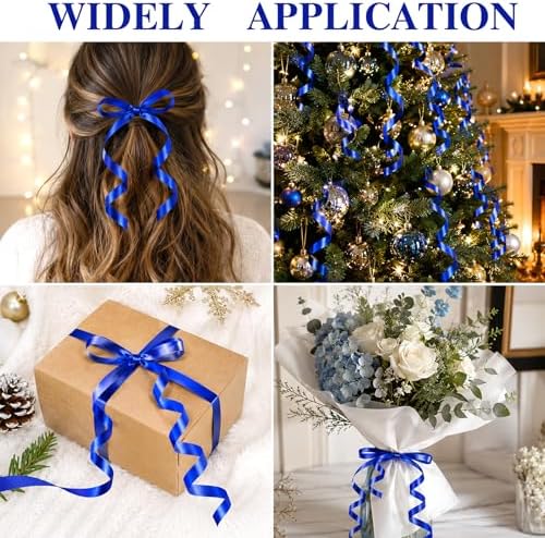 TONIFUL 250 Yards Blue Curling Ribbon 10mm Wide Balloon String DIY Decor