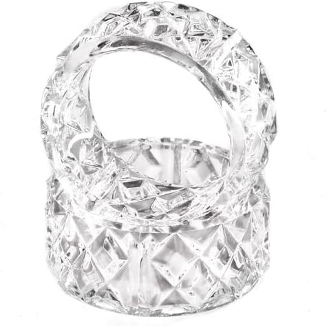 Set of 6 Crystal Look Acrylic Napkin Rings for Holiday or Everyday Table Decor | Clear Napkin Rings for Thanksgiving Dinners, Christmas Parties, Special Events, Wedding Receptions and Everyday Decor