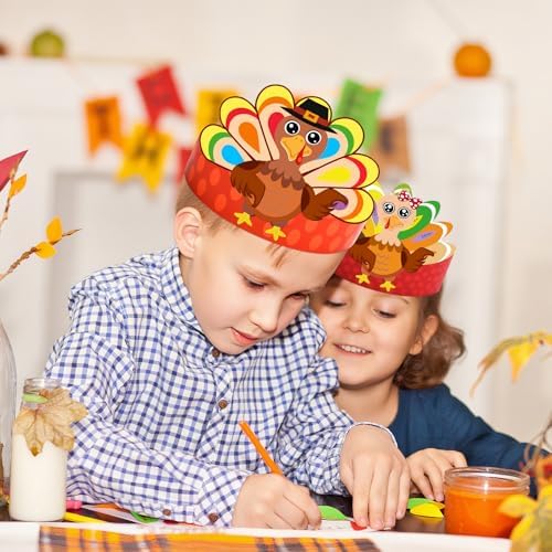 36 Set Thanksgiving Turkey Hat Craft Kits for Kids