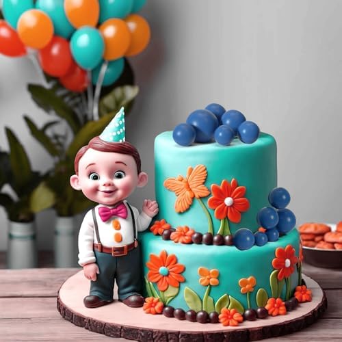 ASTARON 20 Pcs Royal Blue Balls Cake Topper Decorations for Birthday Cake