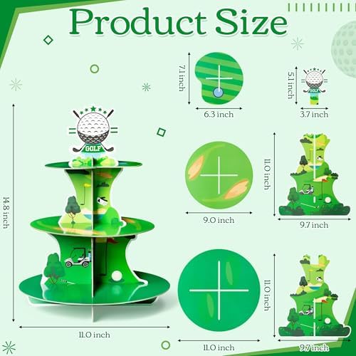 Golf Birthday Cupcake Stand - 3 Tiered Baby Shower Party Decoration