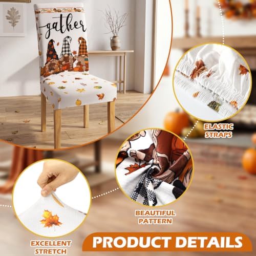 Moukeren 6 Pcs Fall Chair Covers Pumpkin Dining Chair Slipcovers