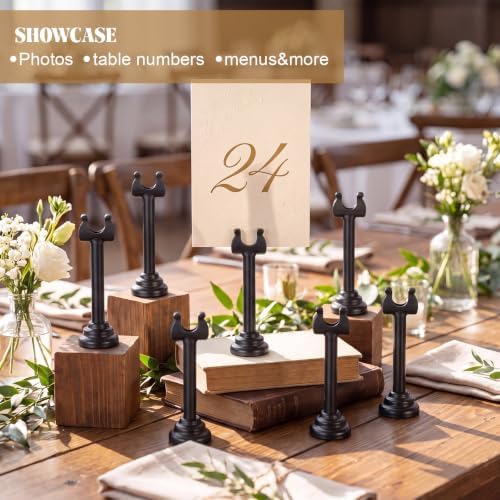 24 Pcs Black Table Number Holder Metal 3.15 in Place Card Holder