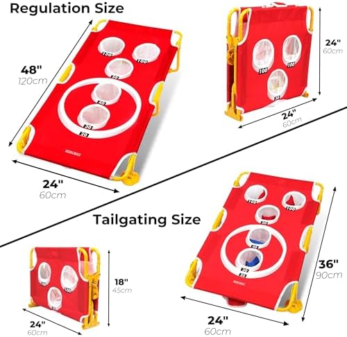 SPORT BEATS Metal Cornhole Game Set - 5-Hole Arcade Toss Game