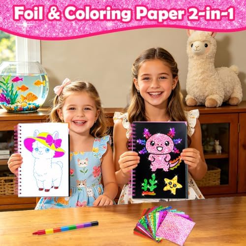 FUNNYB&G Foil Art Craft Kit for Kids, Sparkly Birthday Gift Toy for Kids