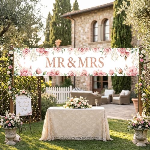 Mr And Mrs Wedding Decor Banner Decorations Party Hanging Sign