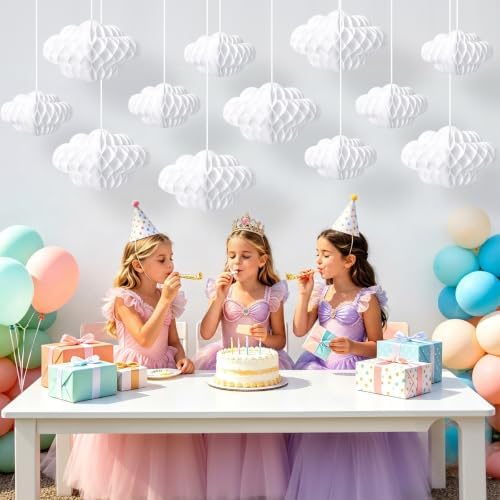 3D Cloud Honeycomb Ball Decorations, 12 Pcs