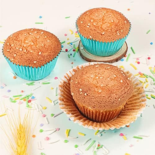 Caperci Sky Blue Foil Cupcake Muffin Liners Standard Baking Cups 150pcs