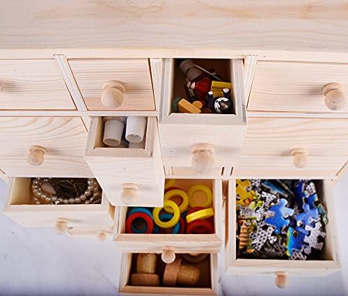 Vencer Wooden Countdown to Christmas Advent Calendar Storage Organizer with 24 Drawers,Jewelry Box,Desktop Organizer,DIY Unfinished Wood,Measures 14in x 12in x 4.3in,VYO-021