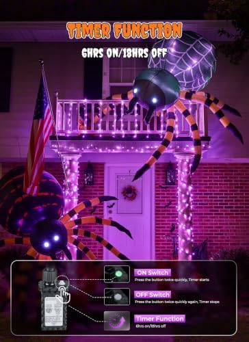 Minetom 200 LED Halloween String Lights 66FT Outdoor Halloween Lights