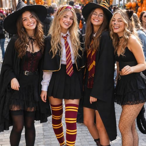 3 PCS Halloween Costume Accessory,Wizard Headband/Tie/Socks