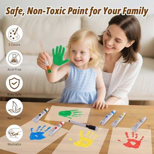 Sortnic Family Handprint Kit with Light for 4, DIY Baby First Halloween