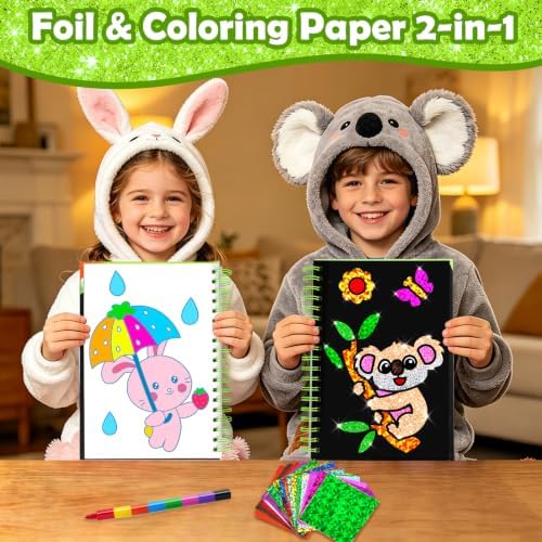 FUNNYB&G Foil Art Craft Kit for Kids, Sparkly Birthday Gift Toy for Kids