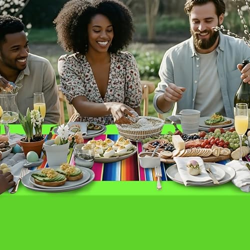 6 Pcs Mexican Fiesta Plastic Tablecloth, Rectangle Disposable Table Cloth Striped Table Cover for Cinco De Mayo Taco Night Fiesta Party Decoration, Mexican Wedding Birthday Home Decor, 108 x 54 Inch