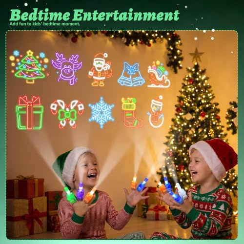 Christmas Party Favors for Kids, 36pcs Christmas Finger Lights Toys for Kids Boys Girls Classroom Rewards Xmas Sock Filler Gifts