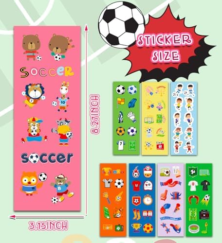Soccer Party Favors, 400Pcs Soccer Stickers for Boys Girls Kids Teens
