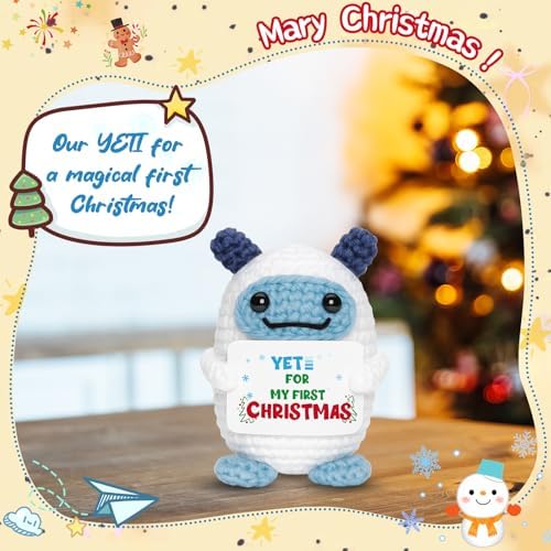 Yet for My First Christmas – Christmas Decorations Handmade Crochet Mini Decor, New Parents Keepsake, Adoption Gift for Infant Holiday Milestone Celebration