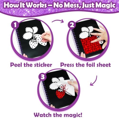 FUNNYB&G Foil Art Craft Kit for Kids, Sparkly Birthday Gift Toy for Girls