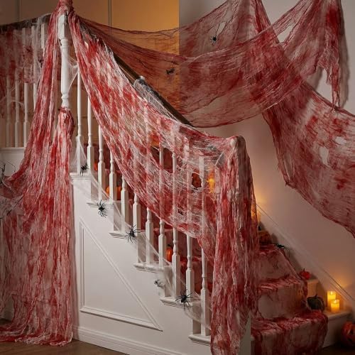 Tlswshsy 500'' x 39''Large Halloween Creepy Cloth, Spooky Gauze Decoration