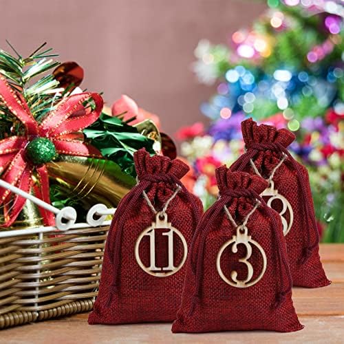 LIHAO 24 Days Advent Calendar 2026 Christmas Drawstring Gift Bag Pouches