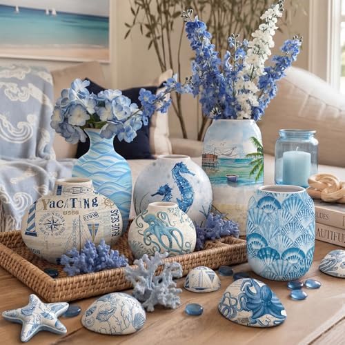 Tenceur 48 Pack 24 Styles Nautical Decoupage Paper Ocean Napkins, 13 Inch