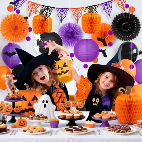 Orange Black & Purple Halloween Party Decorations
