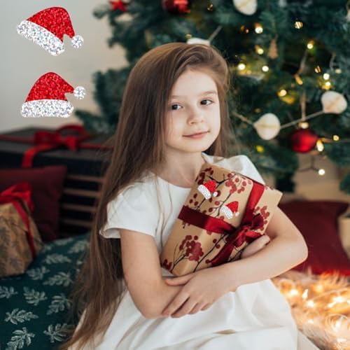 500Pcs Christmas Stickers Roll 1.2in Red Christmas Hat Xmas Winter Self-Adhesive Stickers for Xmas Envelopes Invitations Greeting Cards Party Gift Supplies