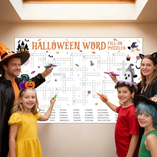 Giant Halloween Word Fill-in Puzzles Game for Family Office Large Group