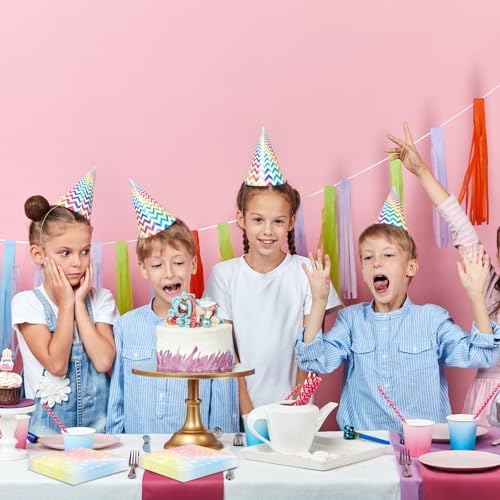 50 Pcs Pastel Paper Napkins 6.5 x 6.5 Inches, Rainbow Theme Disposable Luncheon Dinner Party Napkins Cocktail Napkin for Baby Shower Weddings Birthday Party Decorations (Pastel)