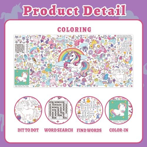 Unicorn Coloring Poster & Table Cover - 71" x 31.5"