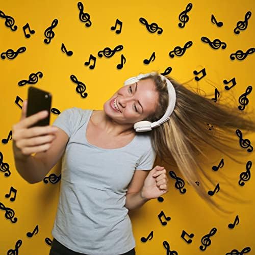 Confetti Musical Notes Confetti Black Musical Clef Cutout for Music Party Reception Birthday Wedding Engagement Baby Shower Party Decoration Supplies 3 style(Music)