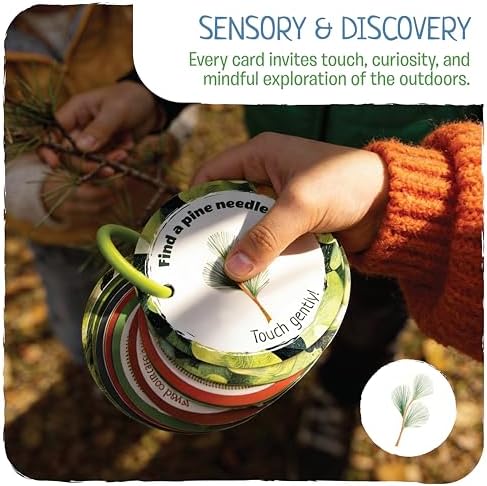Scavenger Hunt Cards at the Park | Kids Outdoor Activity Cards Game with Magnifying Lens | Nature 2 Year Old Gifts for 2-3 Year Olds | Toddler Games for Boys & Girls