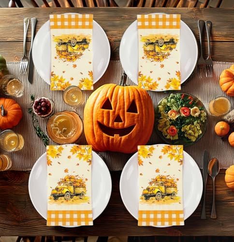 SietDESEO 50 Pieces 3-ply Thanksgiving Dinner Napkins 13 x 15.7 Inch Guest Bathroom Napkins Disposable Hand Towels for Bathroom Kitchen Fall Party Decorations Paper Dessert Napkin